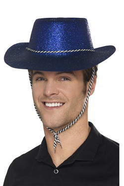 Cowboy Glitter Hoed Blauw